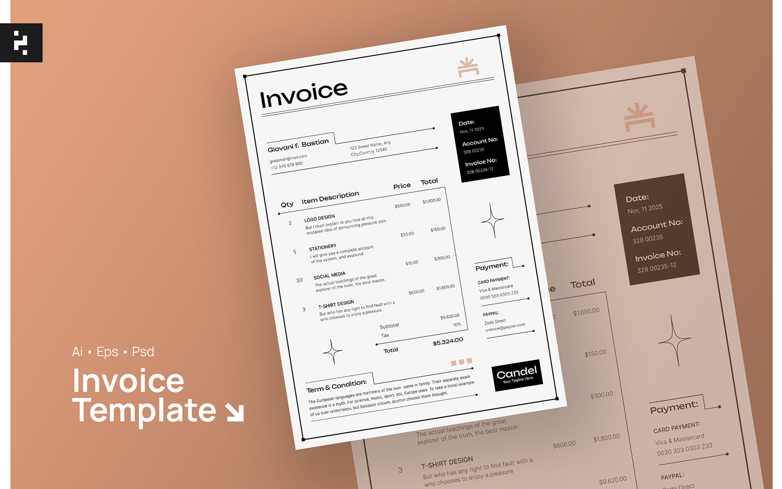 Modern Minimal Invoice Template