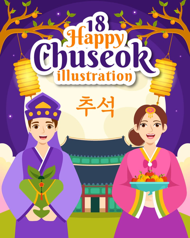 18 Happy Chuseok Day Illustration