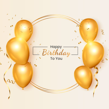 Birthday Gold Illustrations Templates 345213