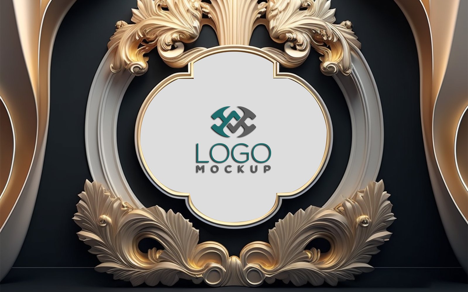 Logo Mockup | Luxury Frame Mockup |  3D Geometric Background Images