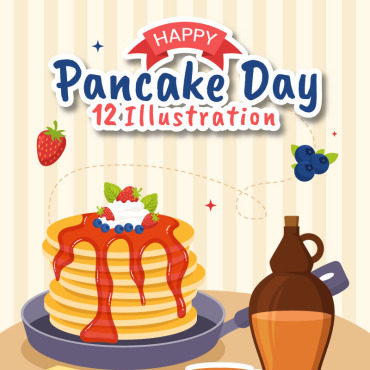 Day Pancakes Illustrations Templates 345288