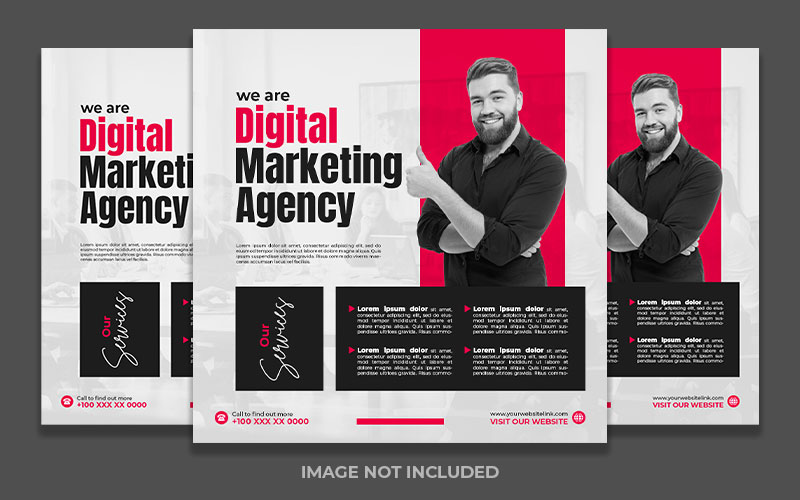 Digital Marketing Agency Minimal Red And Black Social Media Post