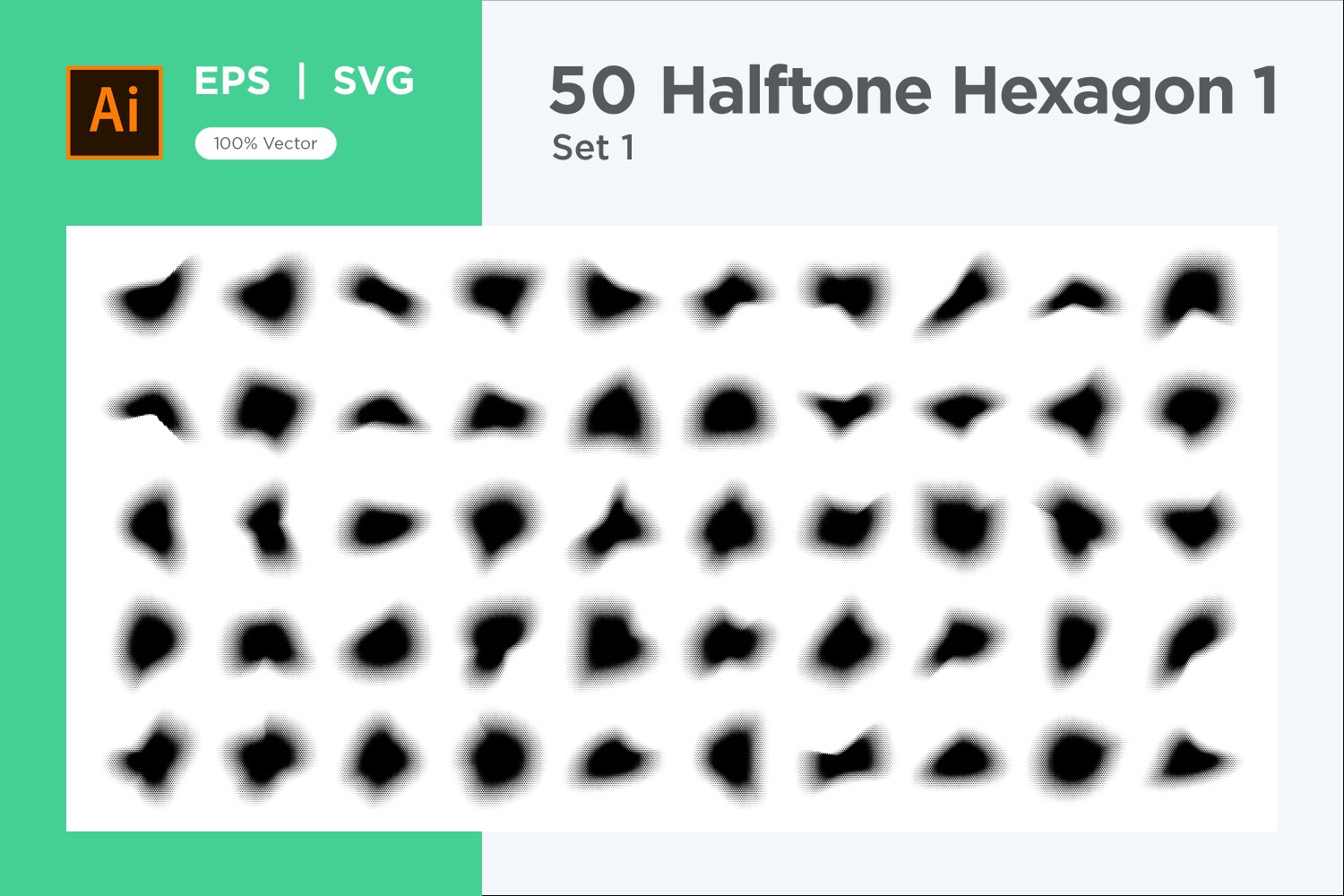 Hexagon shape halftone background V1 -50-1