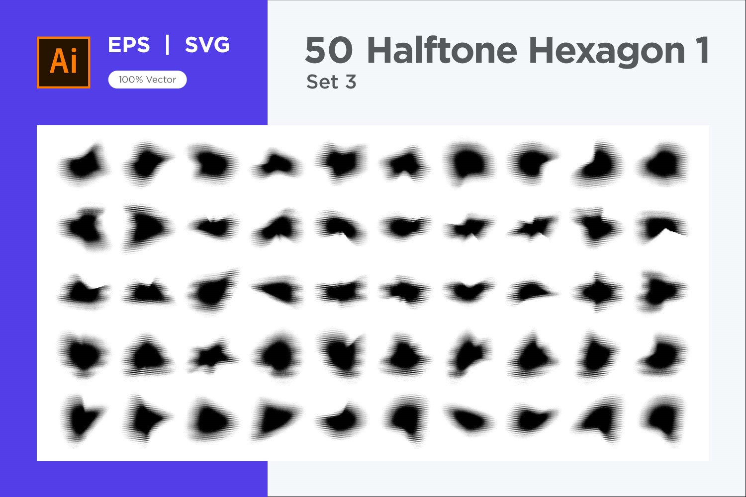 Hexagon shape halftone background V1 -50-3