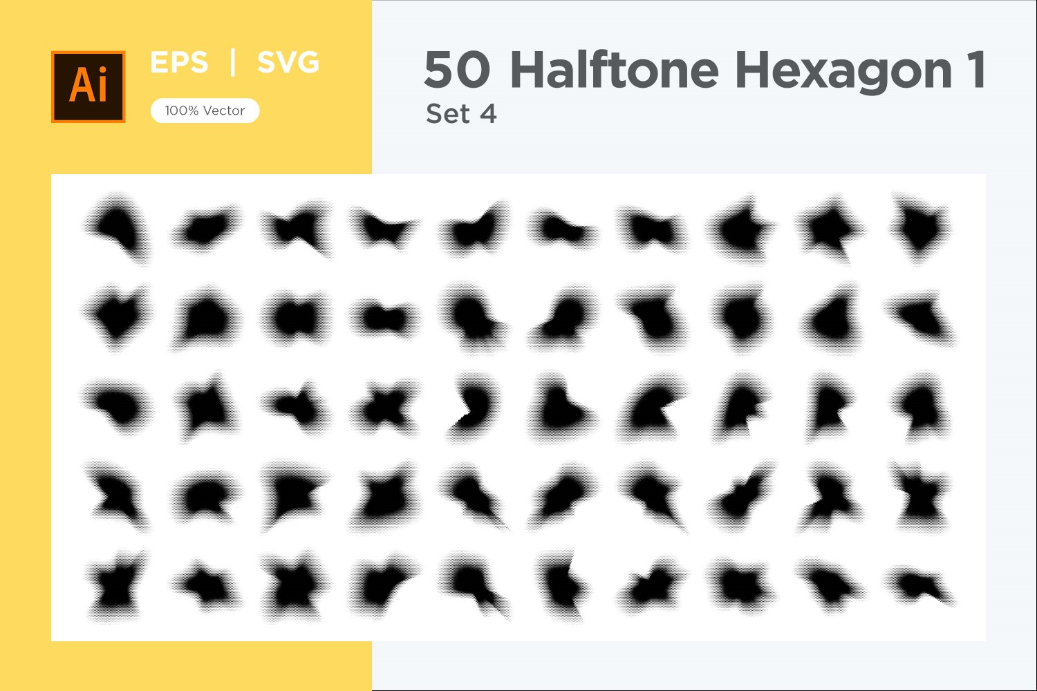 Hexagon shape halftone background V1 -50-4