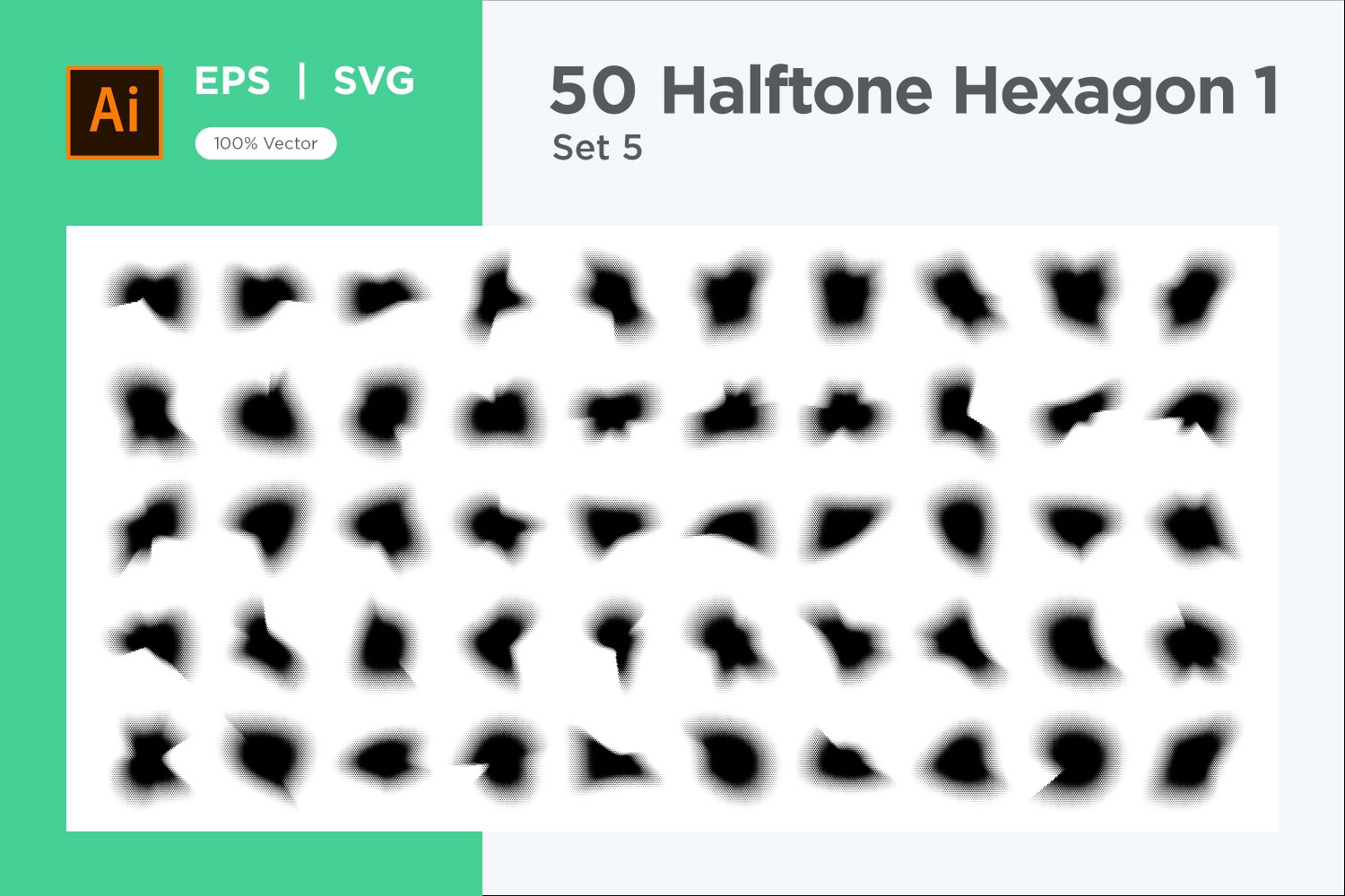 Hexagon shape halftone background V1 -50-5