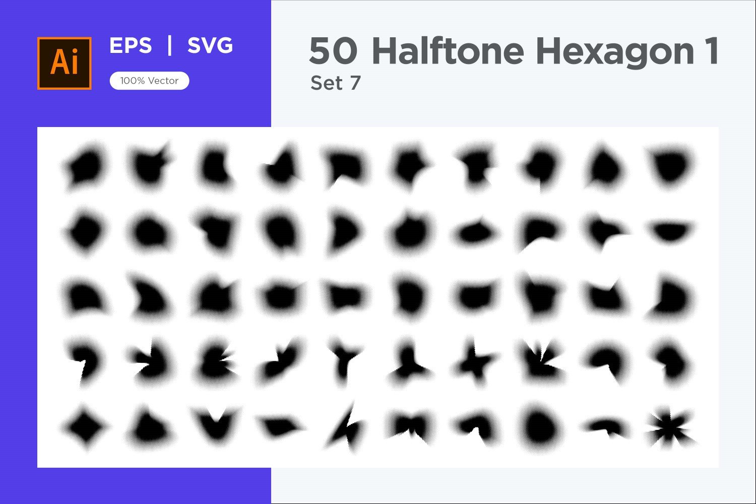 Hexagon shape halftone background V1 -50-7