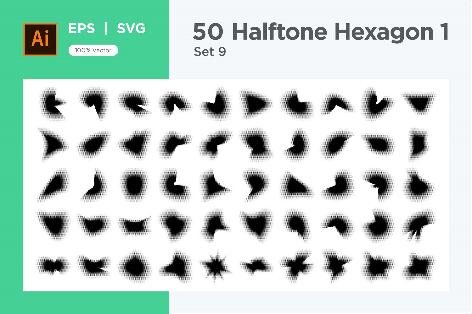 Hexagon shape halftone background V1 -50-9