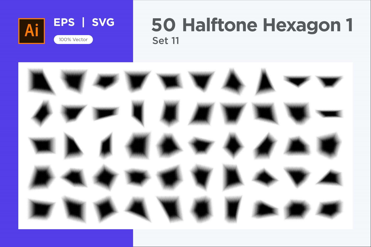 Hexagon shape halftone background V1 -50-11