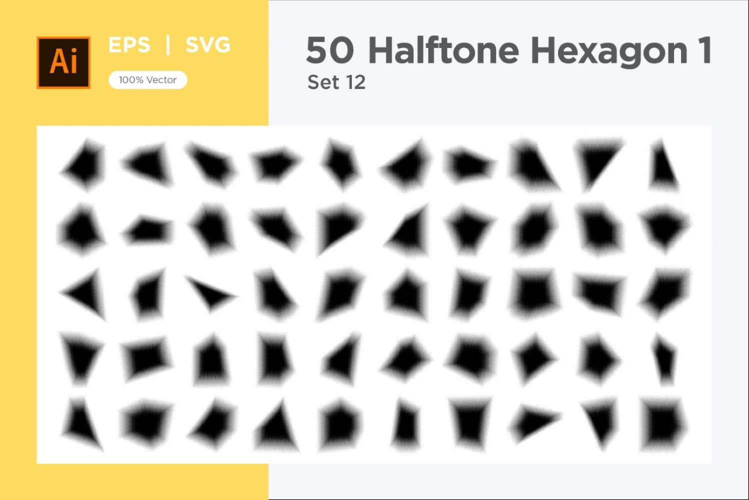 Hexagon shape halftone background V1 -50-12