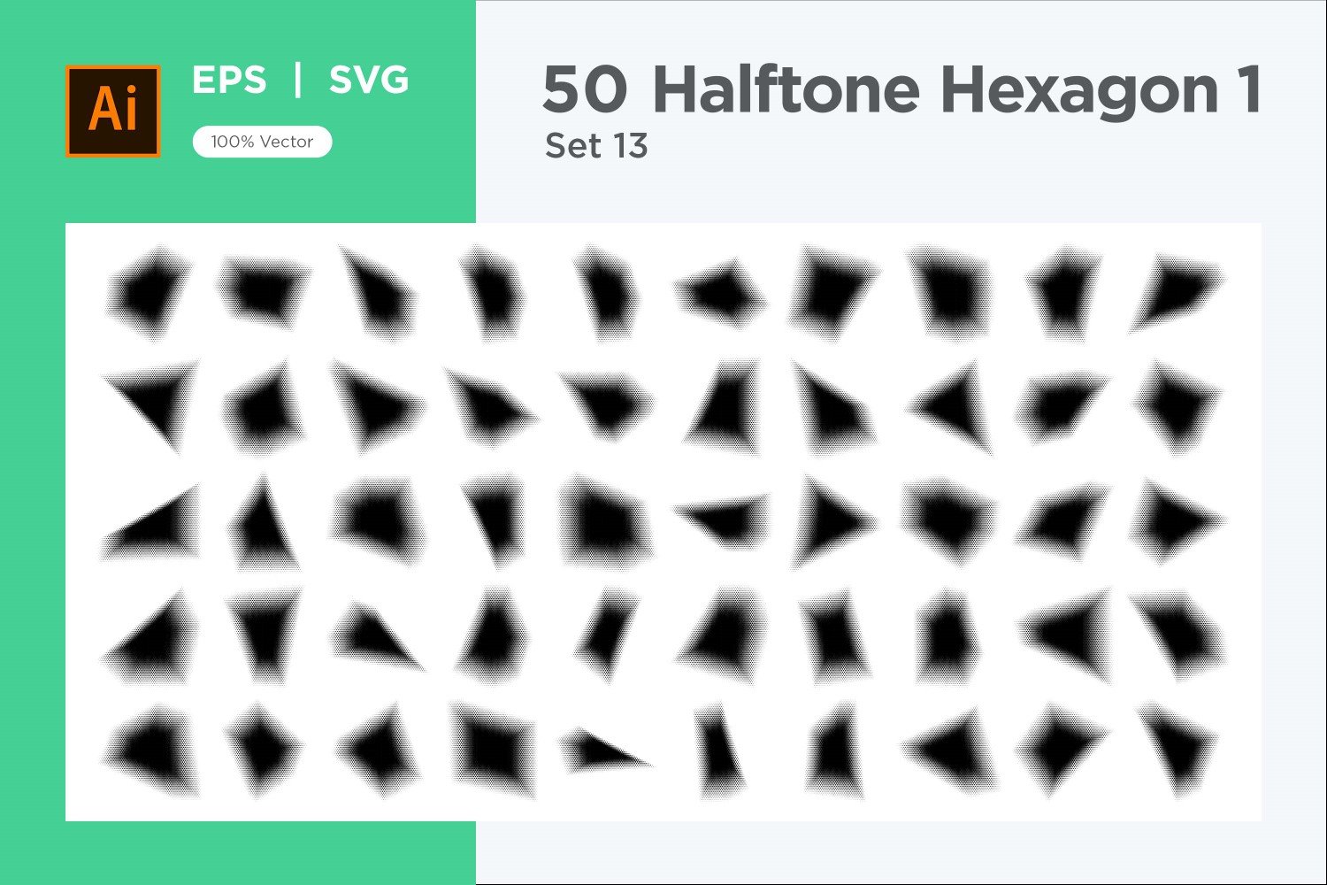 Hexagon shape halftone background V1 -50-13