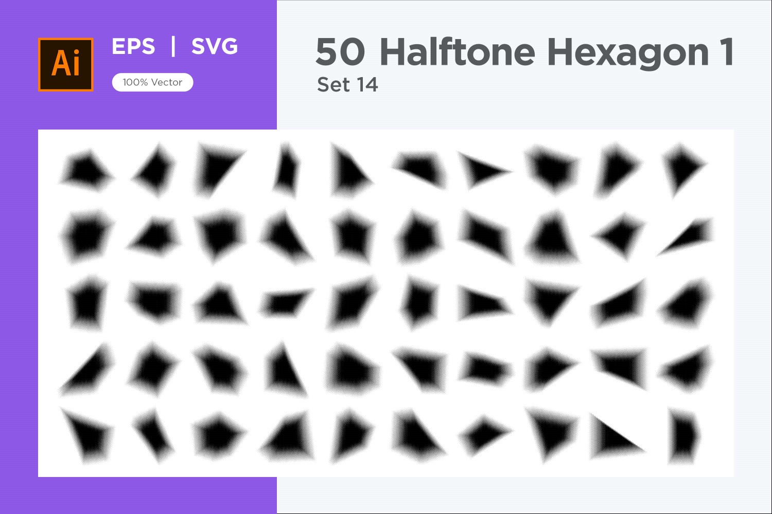 Hexagon shape halftone background V1 -50-14