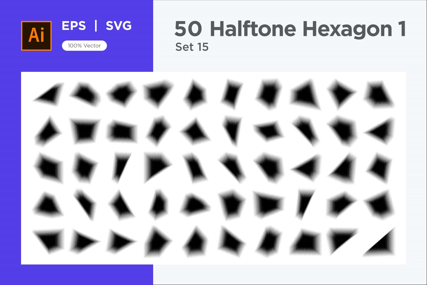 Hexagon shape halftone background V1 -50-15