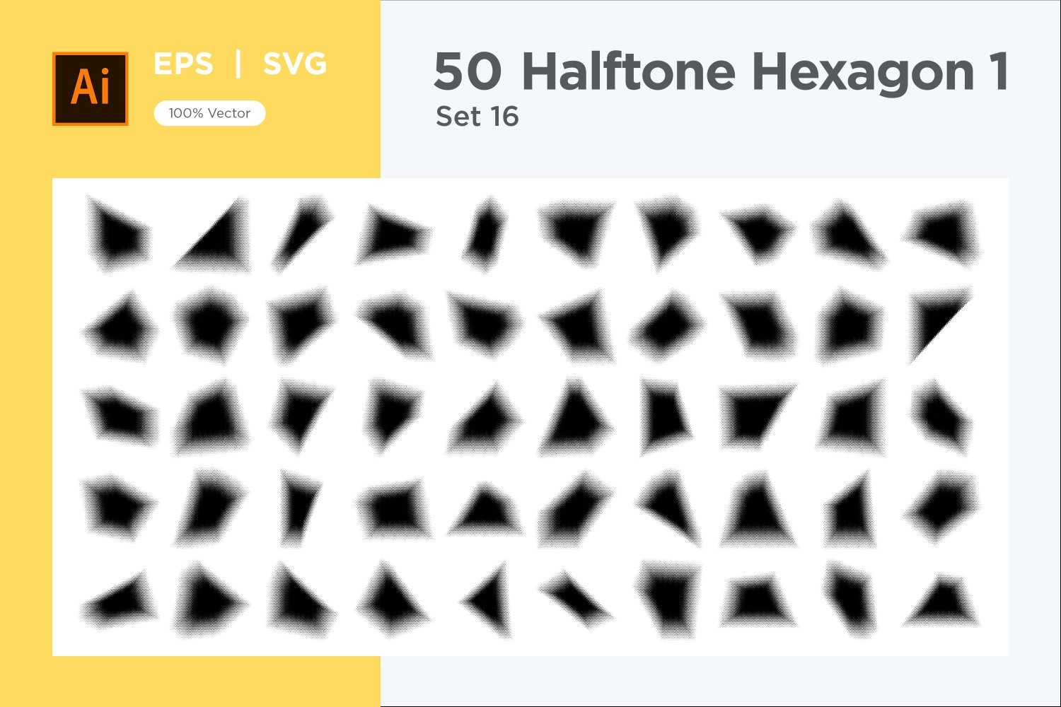 Hexagon shape halftone background V1 -50-16