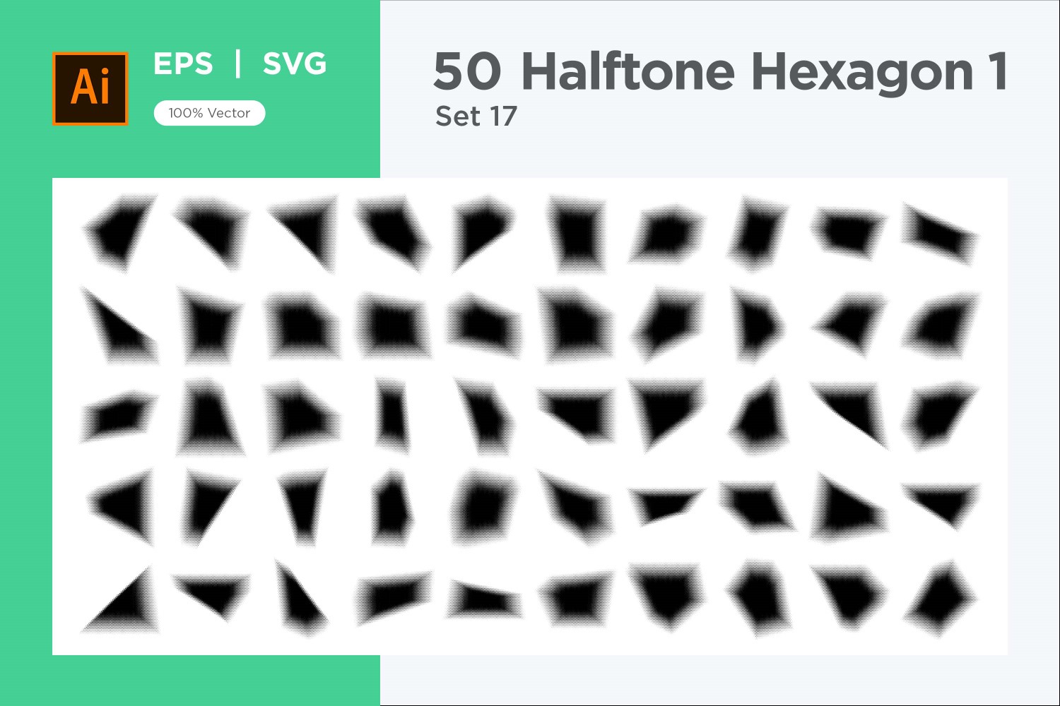 Hexagon shape halftone background V1 -50-17