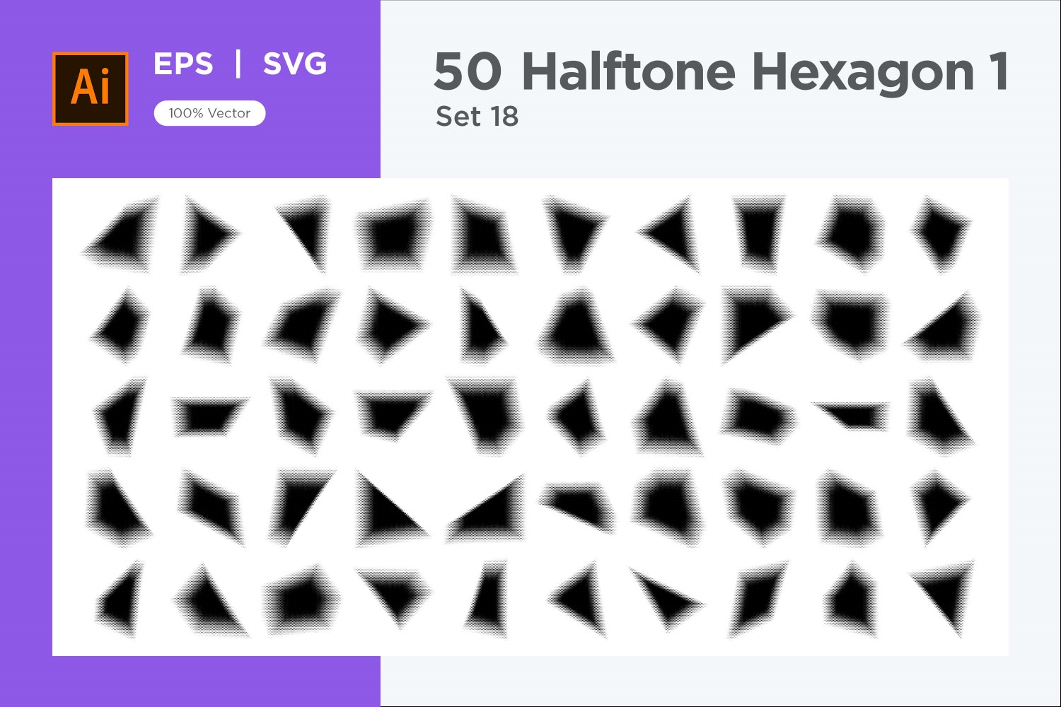 Hexagon shape halftone background V1 -50-18