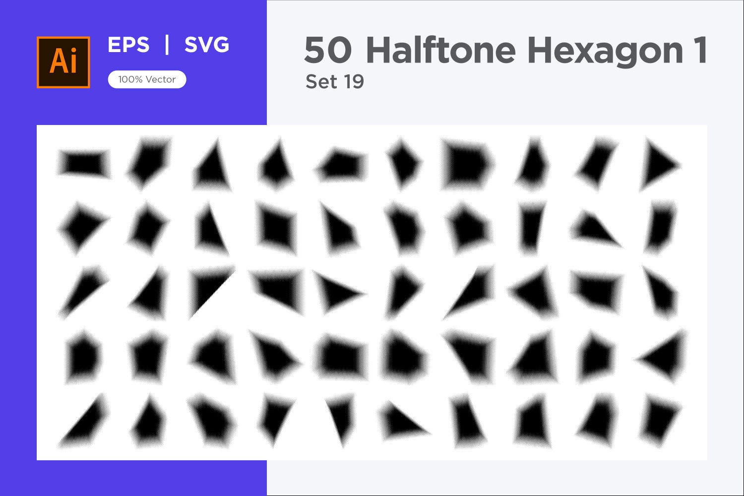 Hexagon shape halftone background V1 -50-19