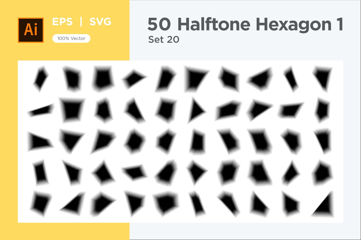 Hexagon shape halftone background V1 -50-20