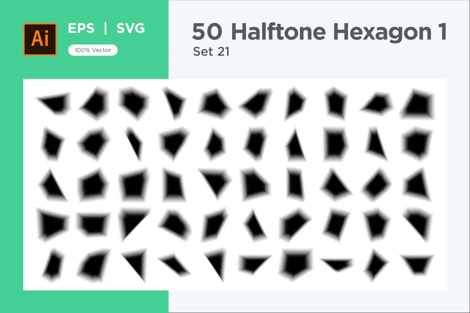 Hexagon shape halftone background V1 -50-21