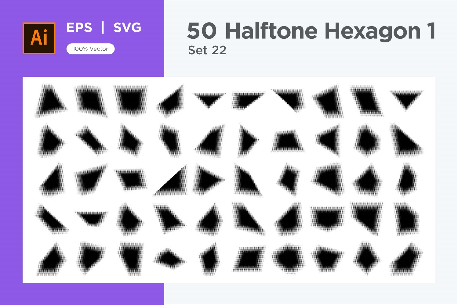 Hexagon shape halftone background V1 -50-22