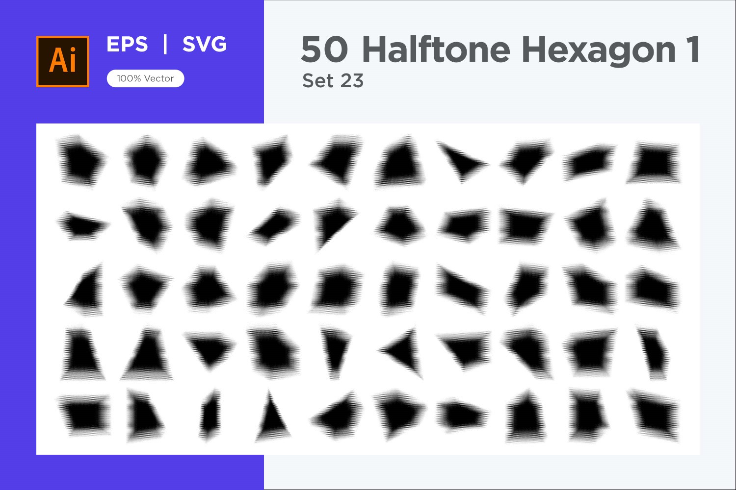 Hexagon shape halftone background V1 -50-23