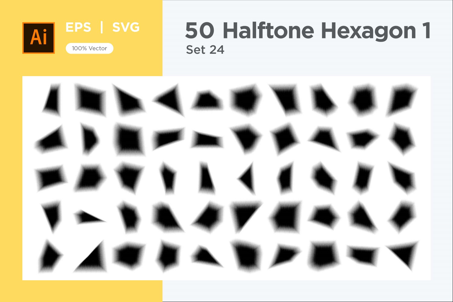 Hexagon shape halftone background V1 -50-24