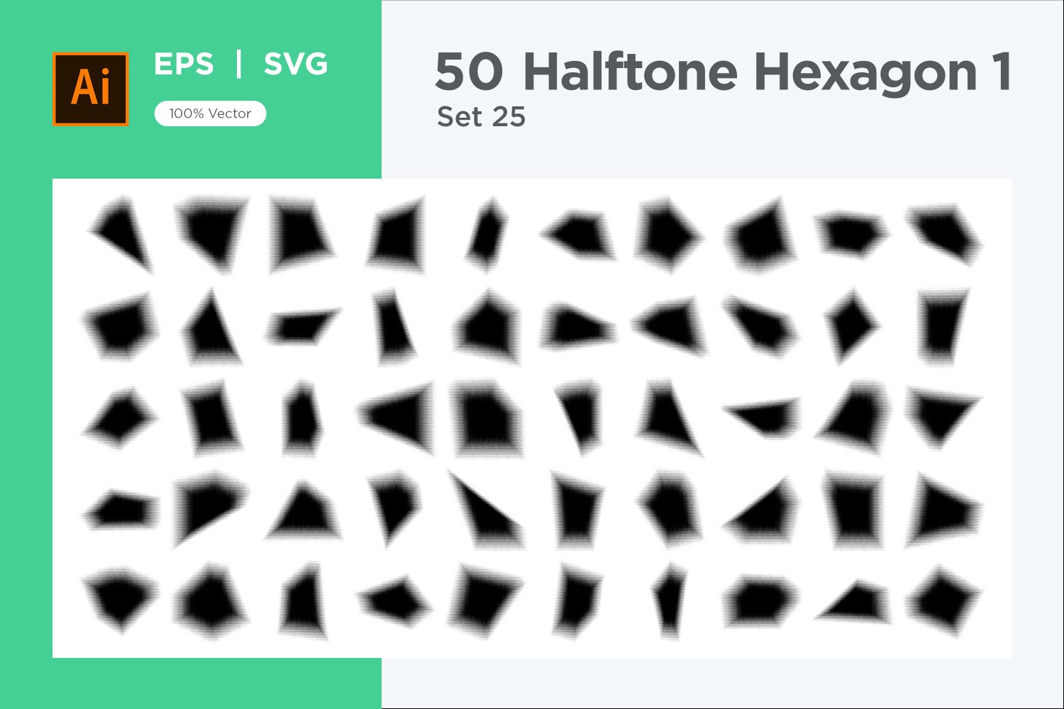 Hexagon shape halftone background V1 -50-25