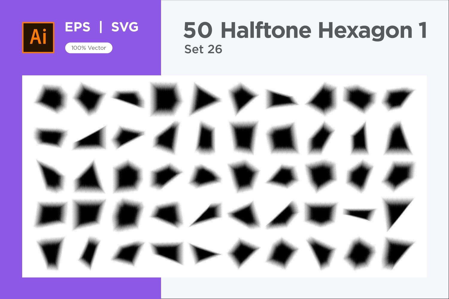 Hexagon shape halftone background V1 -50-26