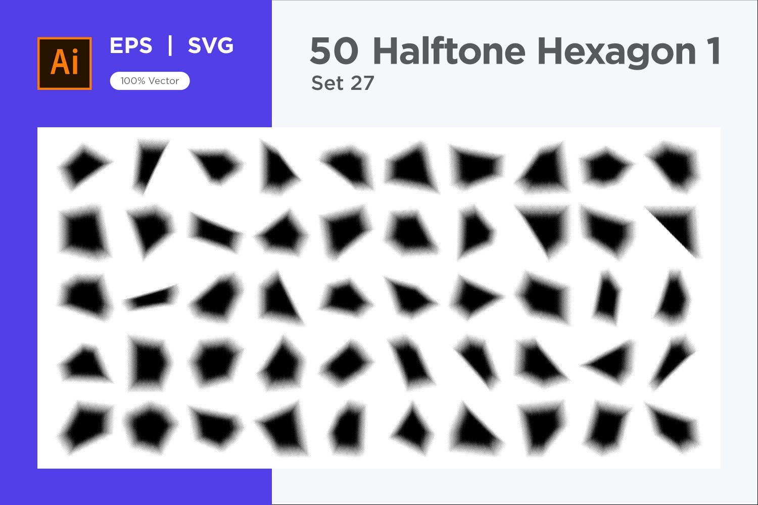 Hexagon shape halftone background V1 -50-27