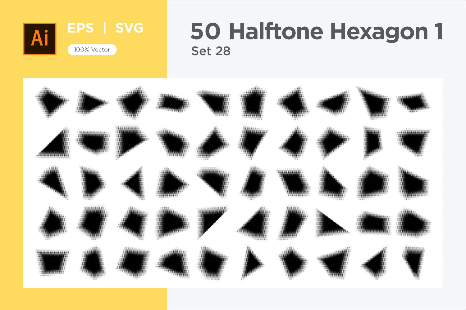 Hexagon shape halftone background V1 -50-28