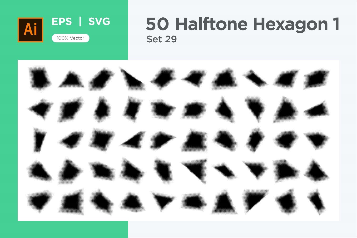 Hexagon shape halftone background V1 -50-29