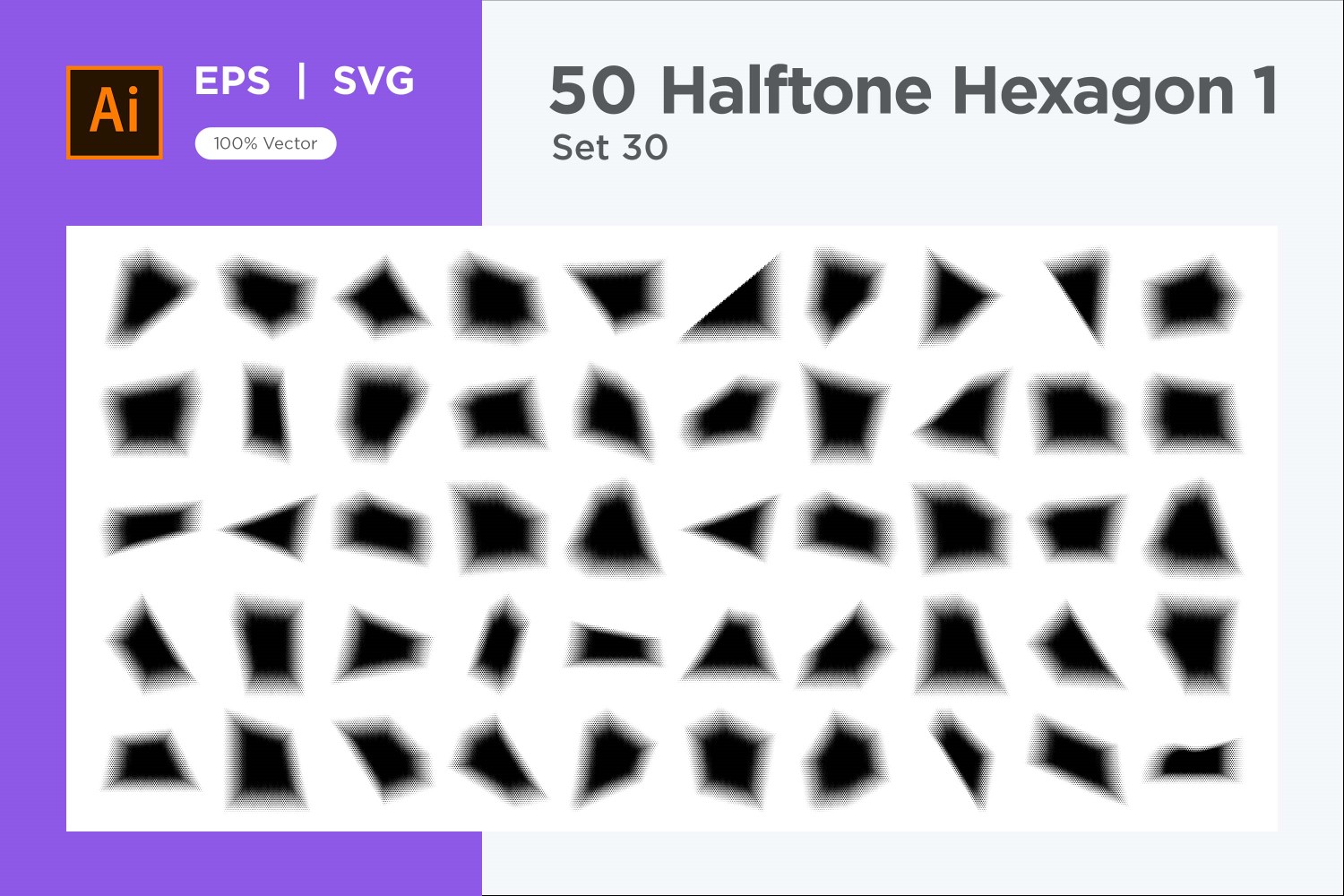 Hexagon shape halftone background V1 -50-30