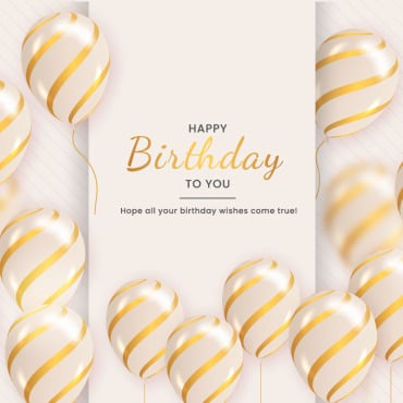 Birthday Gold Illustrations Templates 345451