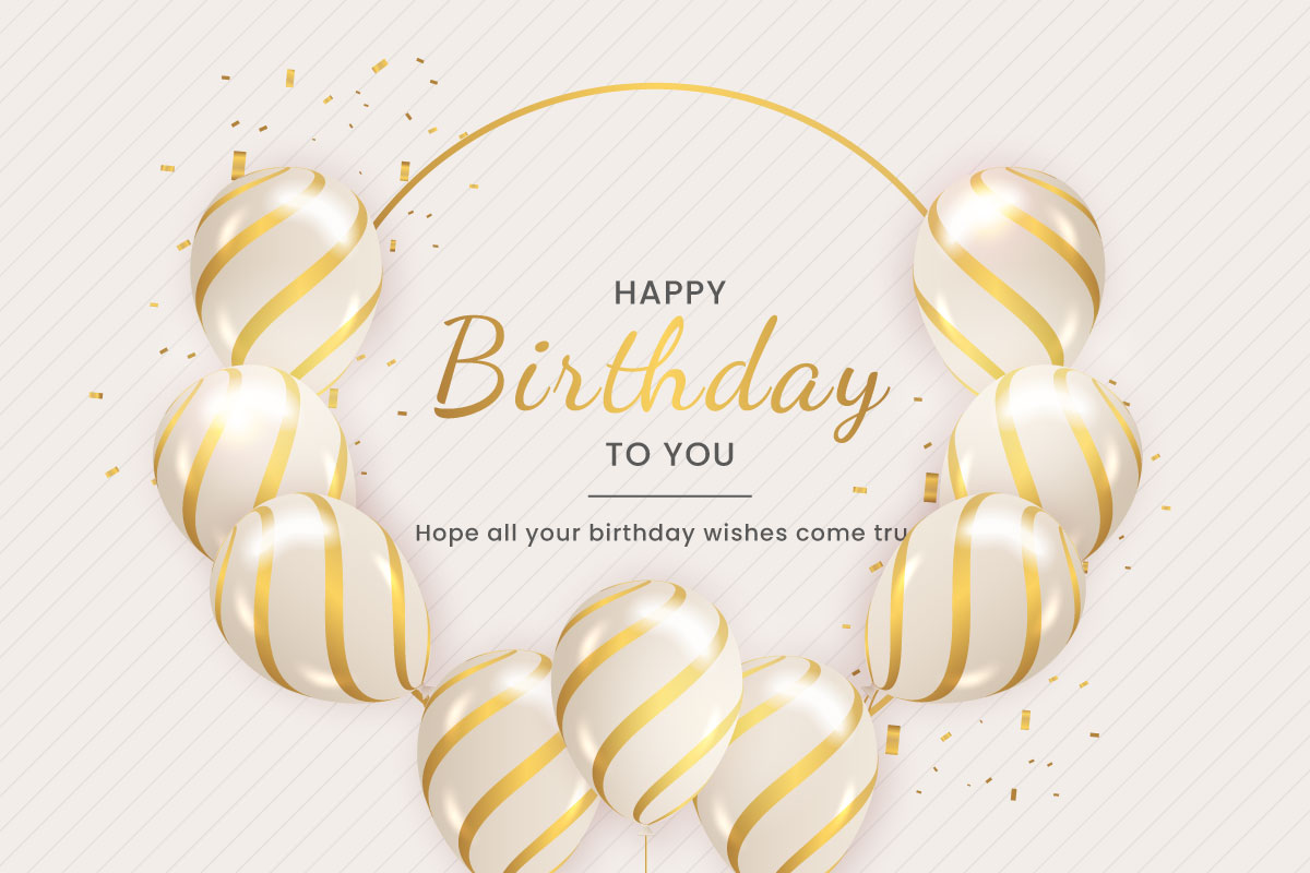 Birthday balloons banner design Happy birthday greeting text with elegant  balloon