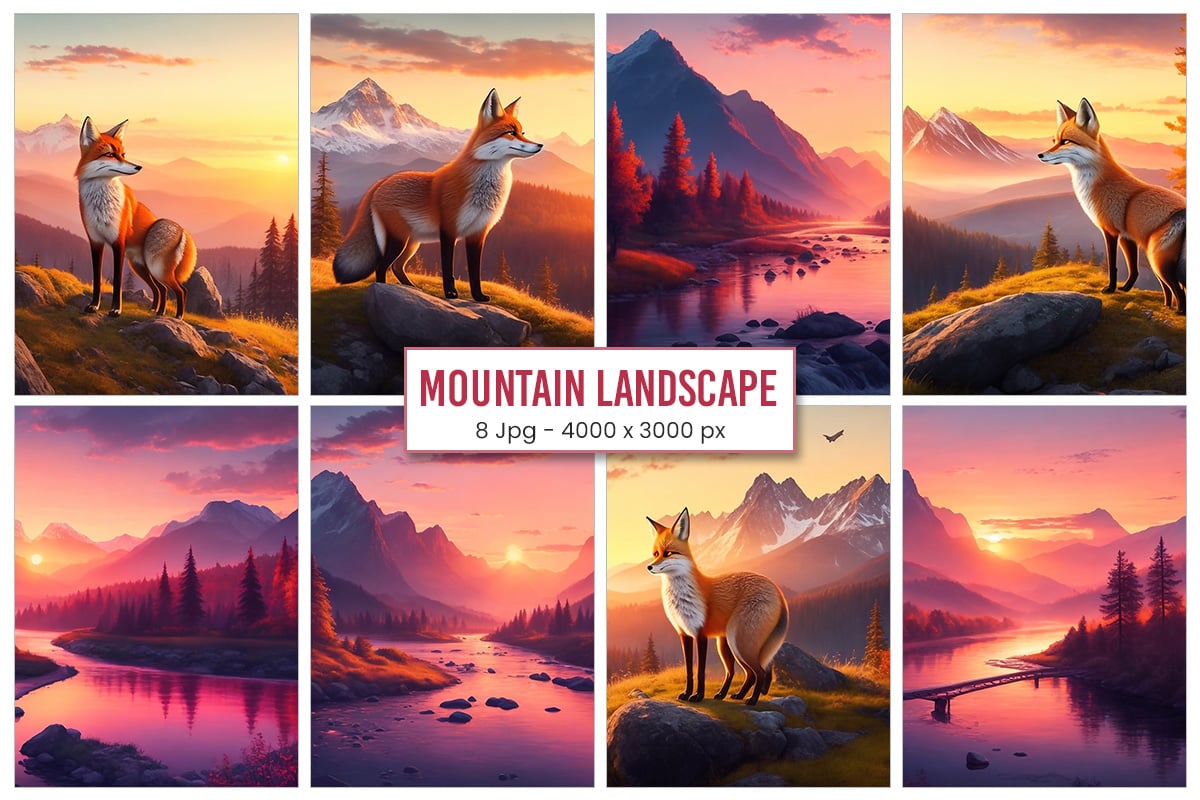 Mountain sunset nature landscape