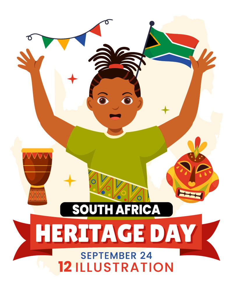 12 Happy Heritage Day South Africa Illustration