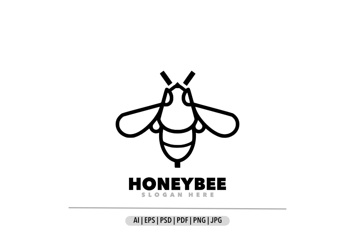 Honeybee line art simple design logo