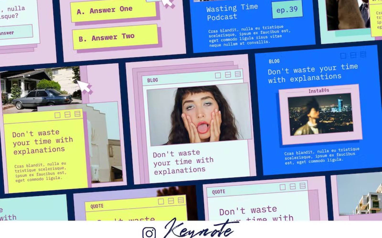 Insta 80s - Keynote Instagram Template