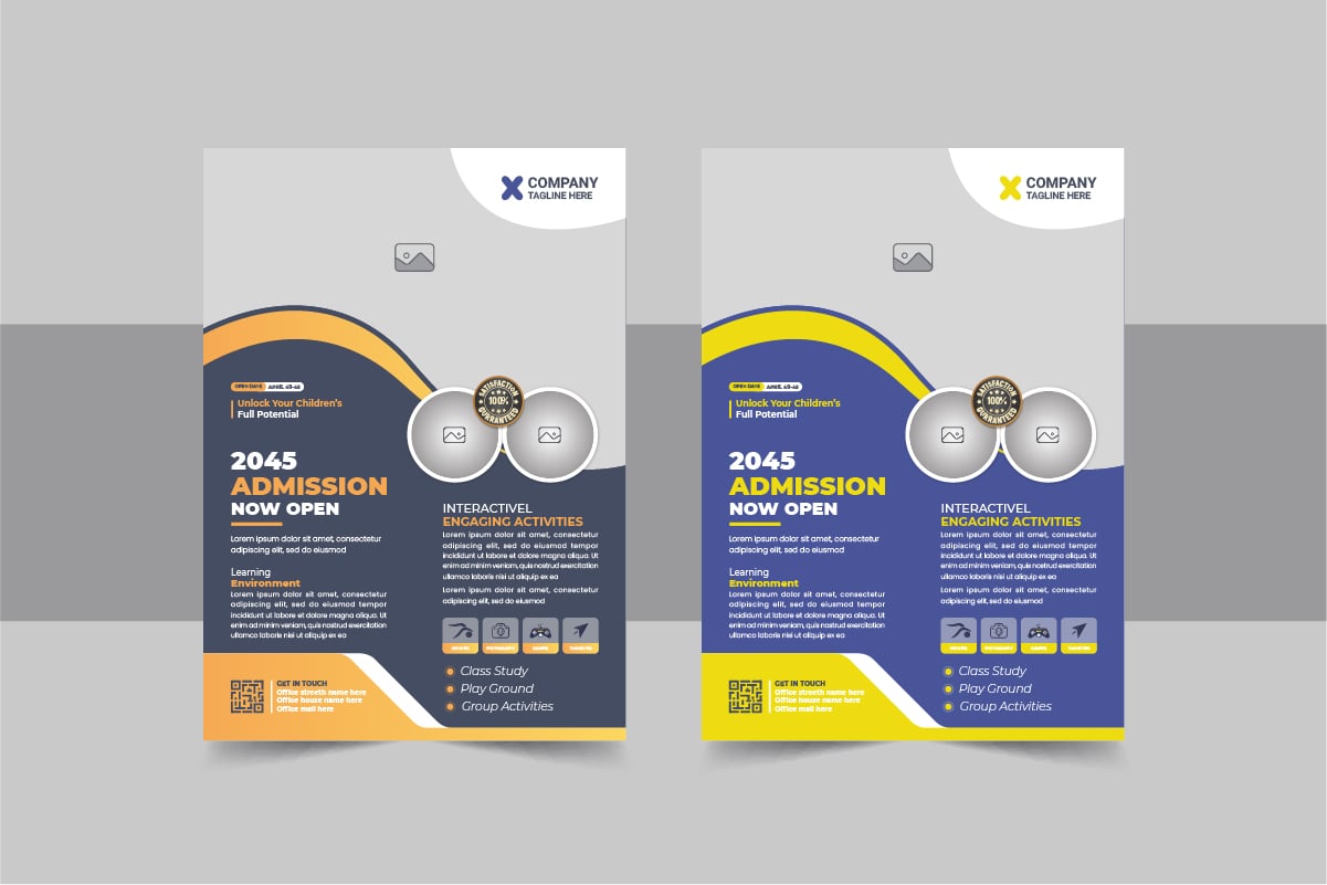 Modern School Admissions Flyer Template Layout