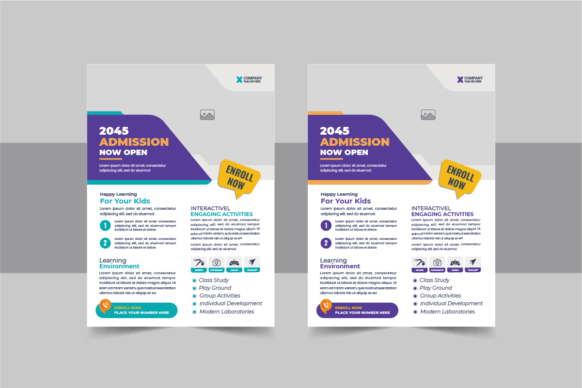 Creative School Admissions Flyer Template