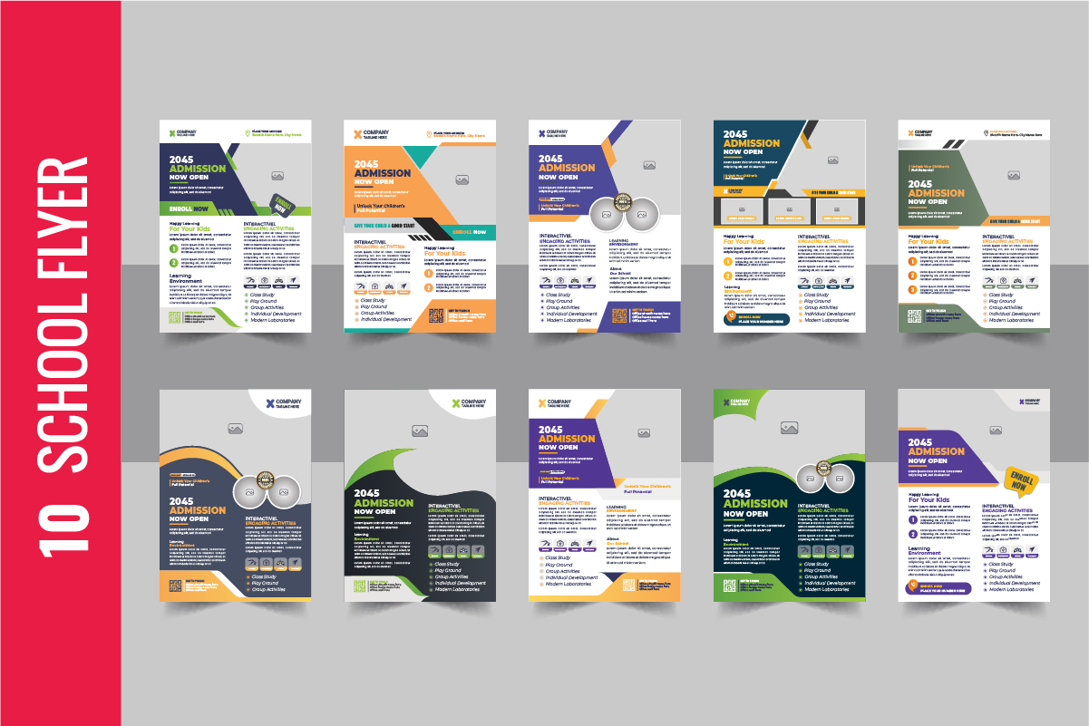 Creative School Admissions Flyer Design Template bundle