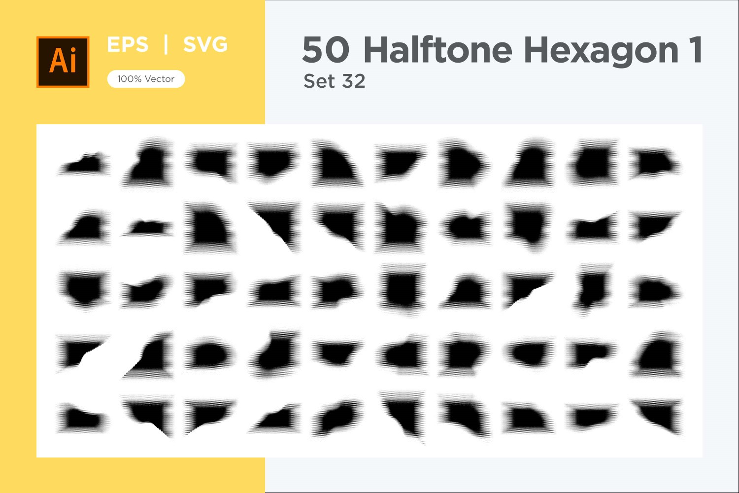 Hexagon shape halftone background V1 -50-32