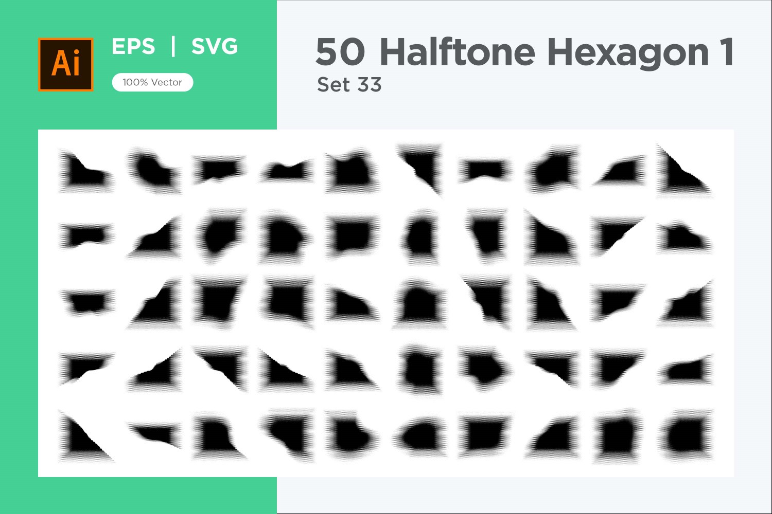 Hexagon shape halftone background V1 -50-33