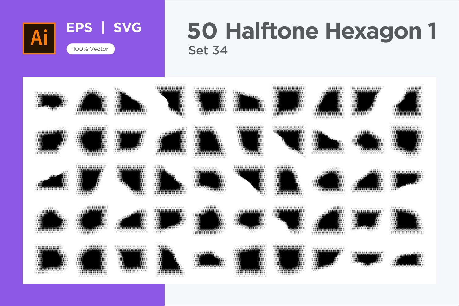 Hexagon shape halftone background V1 -50-34