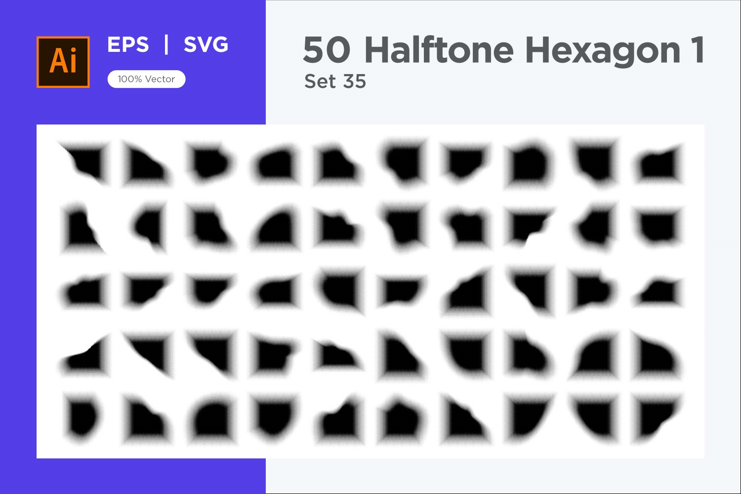 Hexagon shape halftone background V1 -50-35