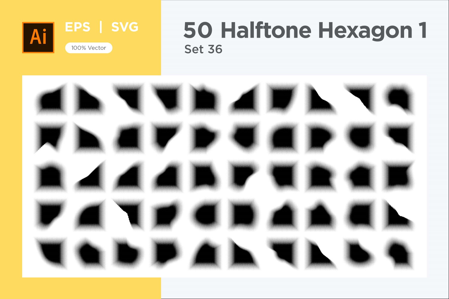 Hexagon shape halftone background V1 -50-36