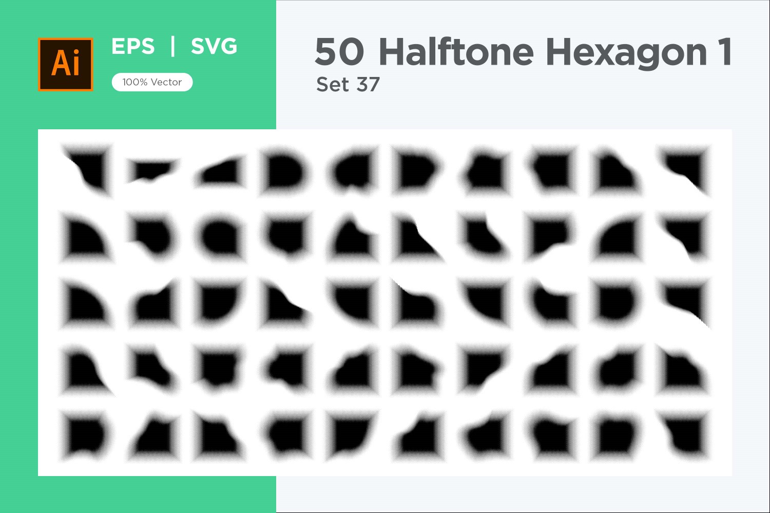 Hexagon shape halftone background V1 -50-37