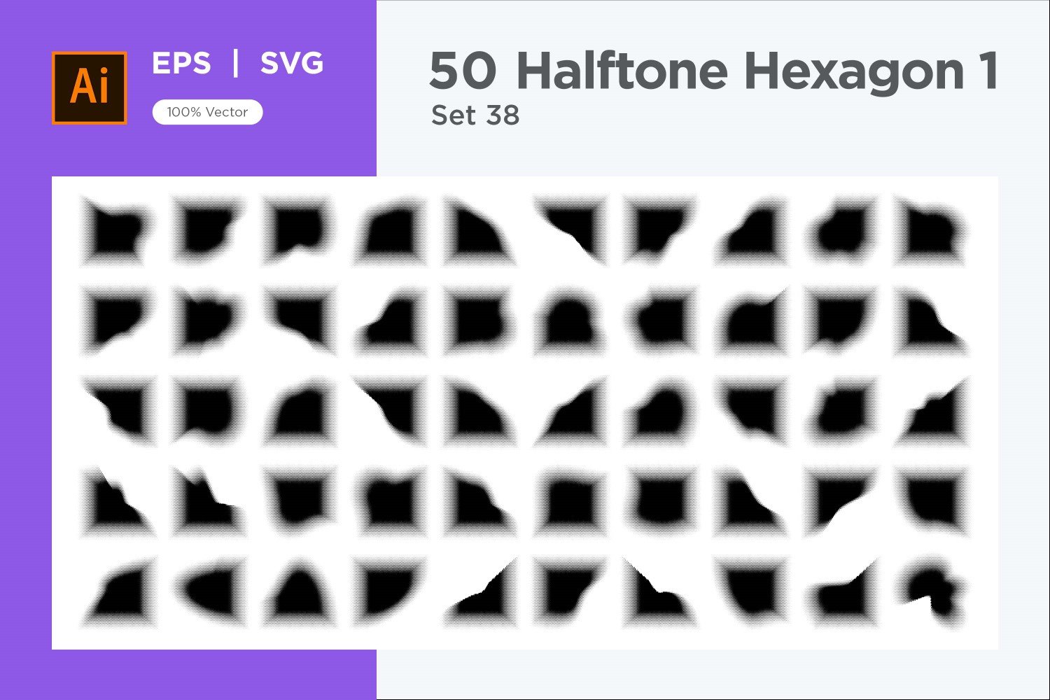 Hexagon shape halftone background V1 -50-38