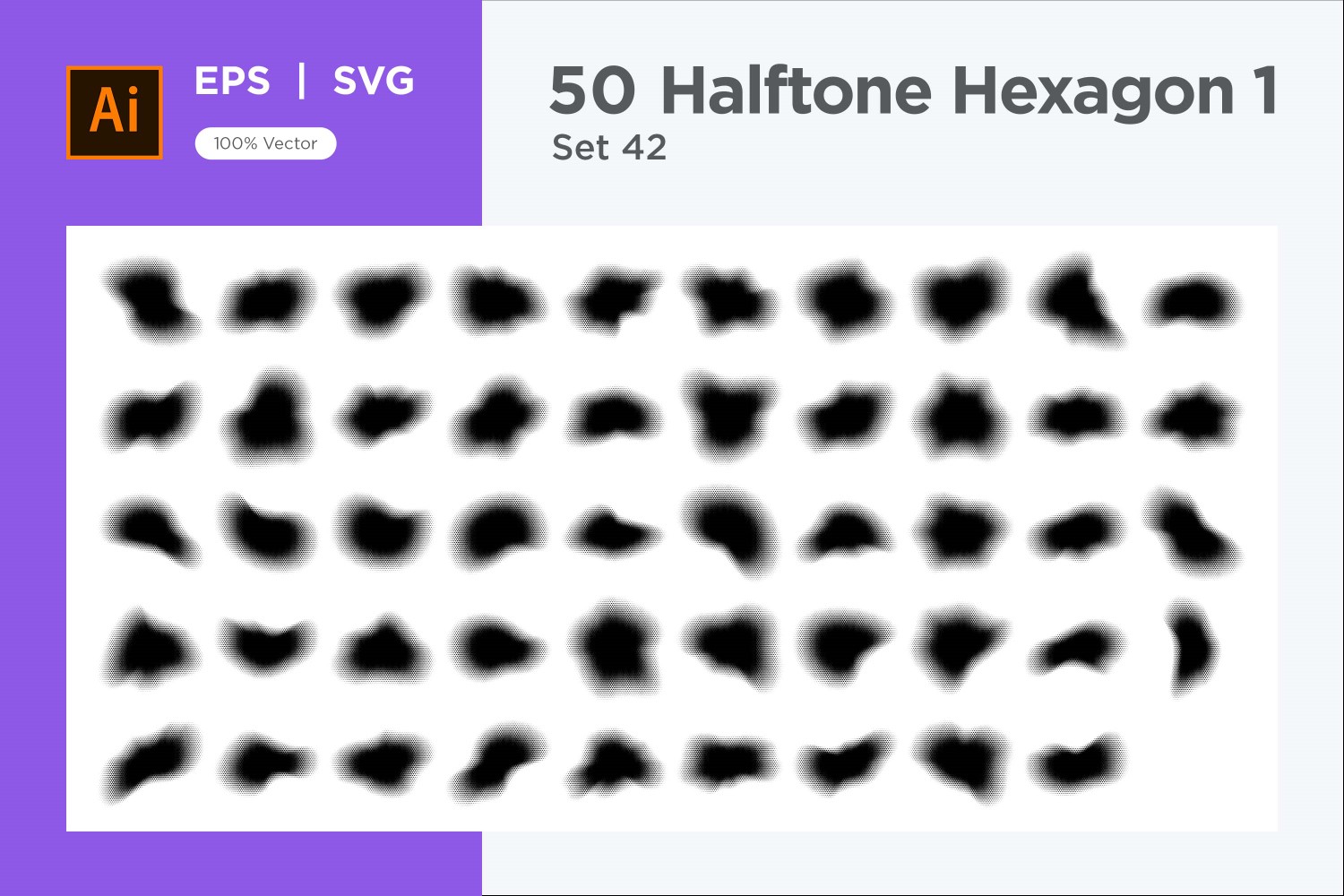 Hexagon shape halftone background V1 -50-42