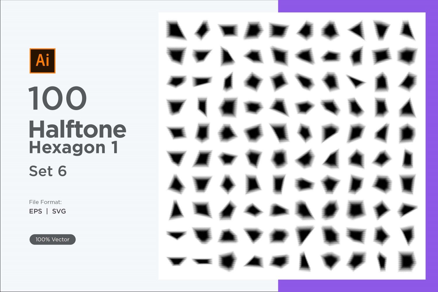 Hexagon shape halftone background V1 -100-6